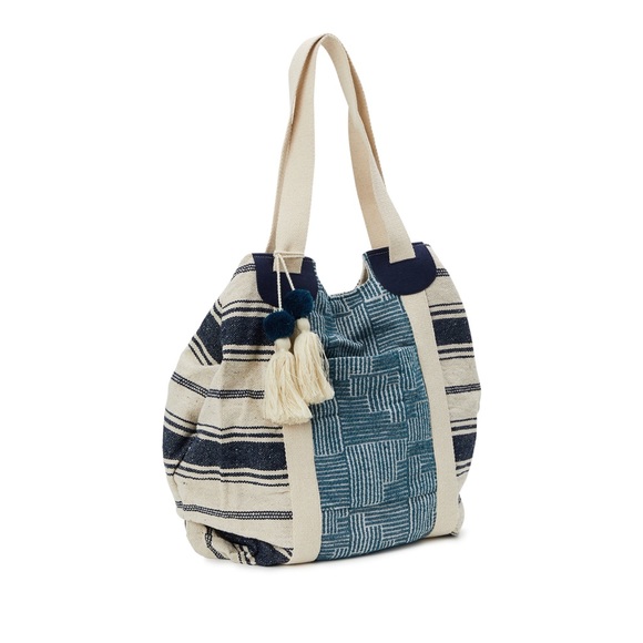 NWT Woven Tote  Handbag Blue - Picture 5 of 5